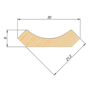 Плинтус гладкий 30х8х2500 мм сорт Экстра сращенный