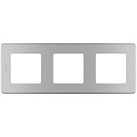 Рамка Legrand Inspiria трехместная алюминий (673952)
