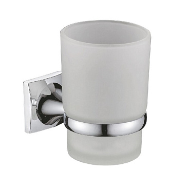Стакан для ванной Haiba HB8506 с держателем стекло матовый/металл хром (551029)
