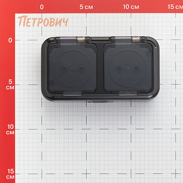 Розетка Svet накладная черная с крышкой (EV 0366-6521)