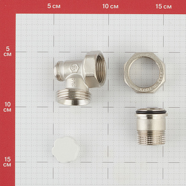 Клапан запорный угловой Stout 3/4 НР(ш) х 3/4 ВР(г) для радиатора (SVL-1156-000020)
