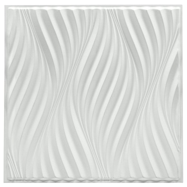 Панель ПВХ 595х595х10 мм eclectica офсет Grace белая волна 0,35 кв.м