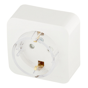 Розетка Systeme Electric Blanca накладная молочная со шторками компакт (BLNRA111112)