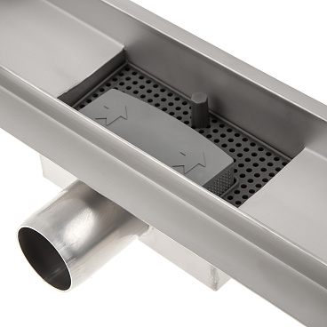 Лоток душевой Ore с гидрозатвором 300х65 мм d40 мм решетка из нержавеющей стали (Drain H3)