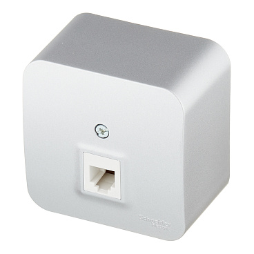 Розетка телефонная Systeme Electric Blanca накладная алюминий (BLNIA011003)