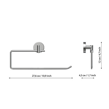 Держатель для бумажных полотенец Fora Long 120 мм на шуруп металл хром (L009/902)