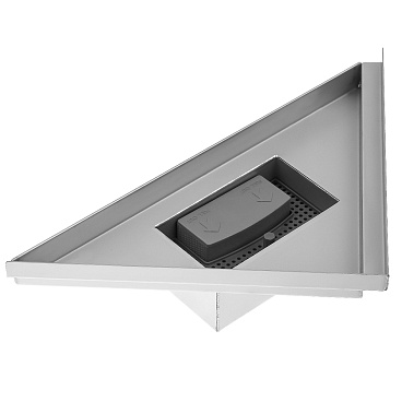 Трап душевой горизонтальный Ore Т2 с гидрозатвором 250х250х355 мм d40 мм решетка из нержавеющей стали