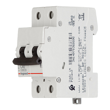 Автоматический выключатель модульный Legrand RX3 2P 40А тип C 4,5 кА 230/400 В (419701)