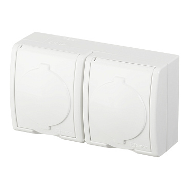 Розетка Simon 15 Aqua накладная белая с крышкой (1594433-030)