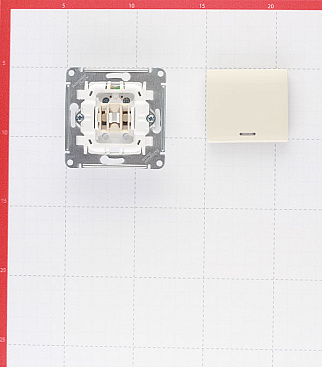 Выключатель Systeme Electric Glossa одноклавишный встраиваемый бежевый с подсветкой (GSL000213)