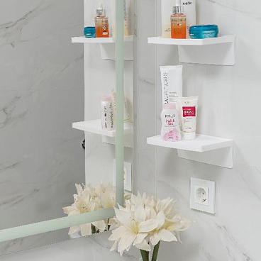 Полка для ванной Violet Виолет 200х120х75 мм пластик белая (161006)