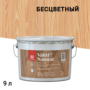 Антисептик Tikkurila/Tikkivala Valtti Natural декоративный для дерева бесцветный 9 л