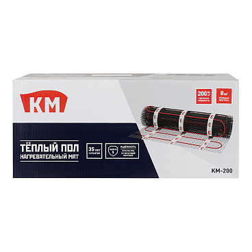 Теплый пол нагревательный мат КМ-200 8 кв.м 200 (1600) Вт