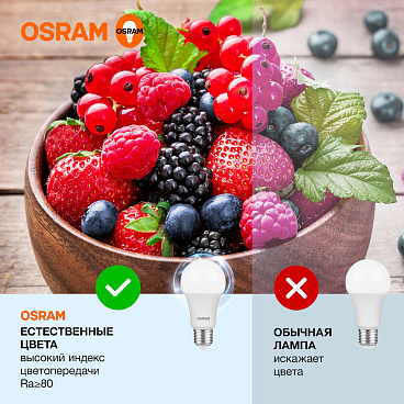 Лампа светодиодная Osram E27 6500К 12 Вт 1055 Лм 230 В груша A60 матовая