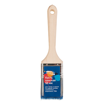 Кисть плоская смешанная щетина деревянная ручка Wenzo Wood 50х14 мм для красок на водной основе