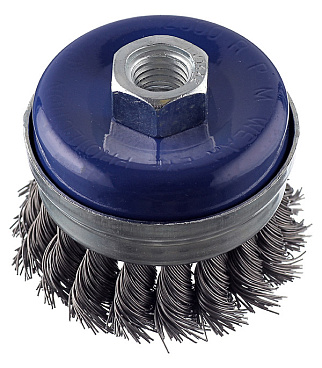 Корщетка для УШМ Практика витая жесткая кольцом чашеобразная d65 мм M14