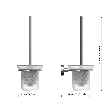 Ершик для унитаза Fora Long подвесной стекло/металл хром (L020G/995)