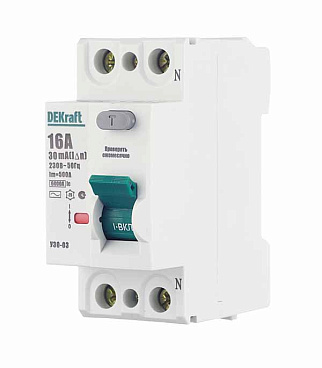 УЗО Dekraft УЗО-03 16А 1P+N тип AC 30 мА 6 кА (14053DEK)