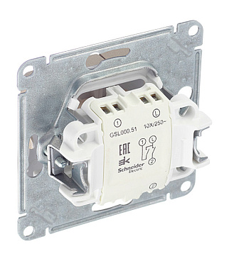 Выключатель Systeme Electric Glossa двухклавишный встраиваемый титан (GSL000451)