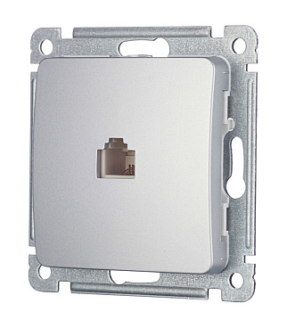 Розетка телефонная Hegel Master встраиваемая серебро RJ11 (РСТ-400-06)