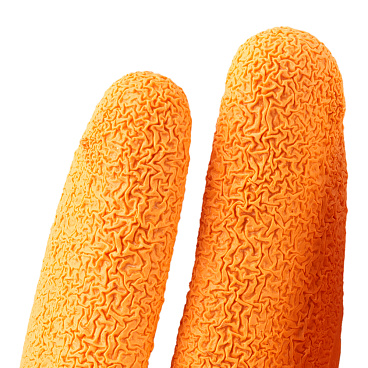 Перчатки х/б 10 нитей с латексным обливом Delta Plus VE730 желто-оранжевые XL