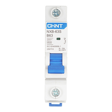 Автоматический выключатель модульный Chint NXB-63S 1P 63А тип B 4,5 кА 230 В (296703)