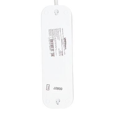 Удлинитель UNIVersal 4 розетки 5 м ПВС 3х1 кв.мм 13 А 2,9 кВт белый (9631982)