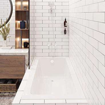 Смеситель для ванны Lavelly Vertex хром однорычажный с коротким изливом с лейкой (673102)