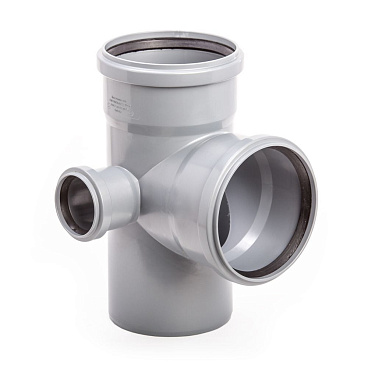 Крестовина Lammin d110х110х50 мм 87,5° пластиковая двухплоскостная левая для внутренней канализации (Lm35021010050)