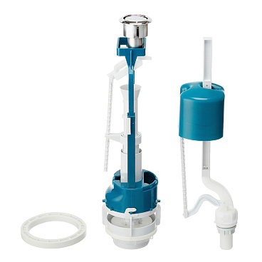 Арматура для унитаза Инкоэр нижний подвод 1/2 кнопка пластик хром (И-СБ1-НпрНРФ-А-В Р)