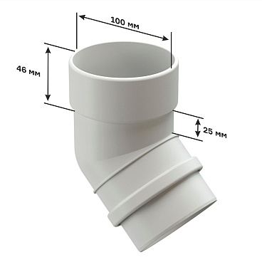 Колено трубы Docke Lux пластиковое d100 мм 45° шоколад RAL 8019