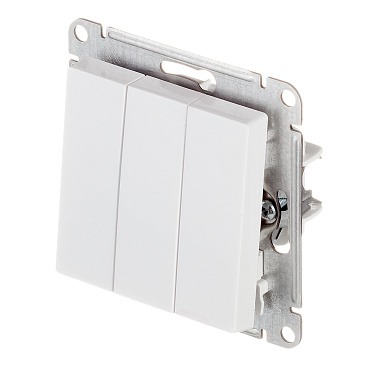 Выключатель Systeme Electric AtlasDesign трехклавишный встраиваемый белый (ATN000131)