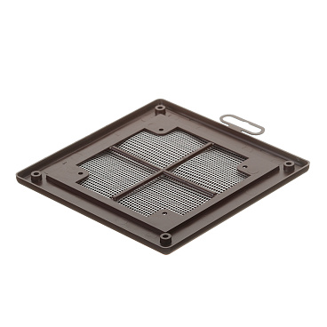 Решетка вентиляционная пластиковая приточно-вытяжная Era Р 150х150 мм с сеткой коричневая