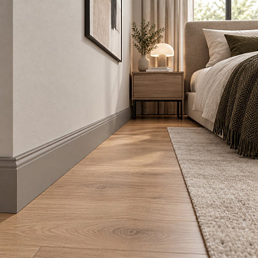 Плинтус МДФ напольный Cosca Décor AP10 белый 100х16х2400 мм под покраску