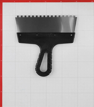 Шпатель зубчатый 200х6 мм с пластиковой ручкой (109445)