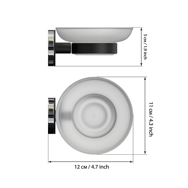 Мыльница для ванной Fora Lord с держателем сталь/стекло белая (FOR-Lord036WT)