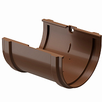 Соединение желоба пластиковое d120 мм Docke Standard светло-коричневое RAL 8017