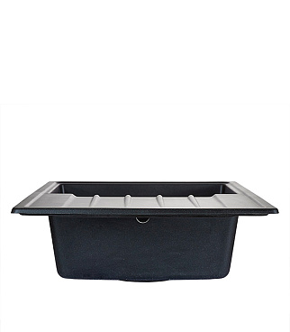 Мойка для кухни Granula Standart 76х50х20 см врезная с крылом кварц черная