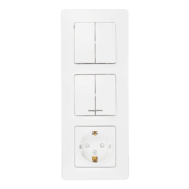 Блок выключатель и розетка Systeme Electric Blanca четырехклавишный встраиваемый белый с подсветкой (BLNBS102211)