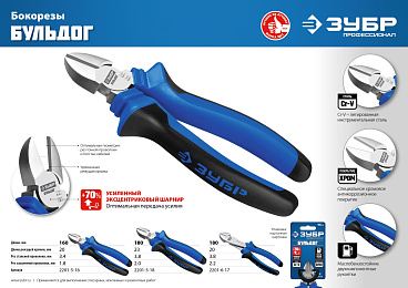 ЗУБР ПРОФЕССИОНАЛ бокорезы, 160 мм
