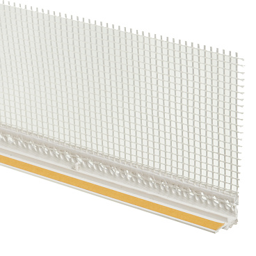 Профиль примыкания оконный пластиковый с сеткой 9 мм 2,4 м самоклеящийся