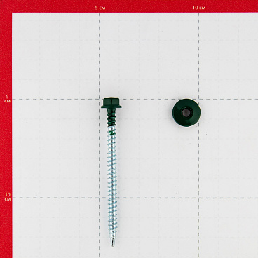 Саморезы кровельные с буром 70х4,8 мм металл-дерево зеленые RAL 6005 Daxmer (100 шт.)