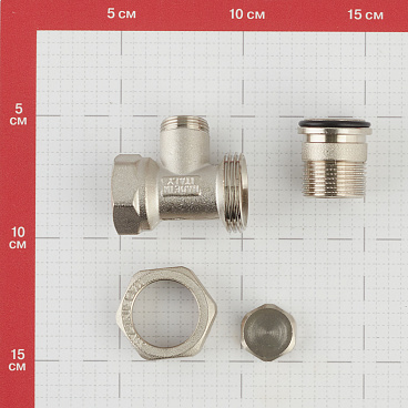 Клапан запорный Tiemme 3/4 НР(ш) х 3/4 ВР(г) для радиатора (3230014 / 3235N0505EC)