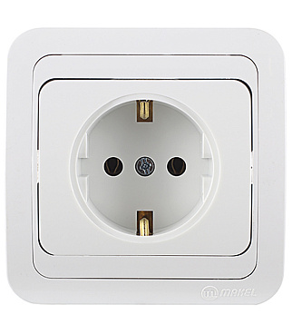 Розетка Makel Mimoza встраиваемая белая керамика (12008)