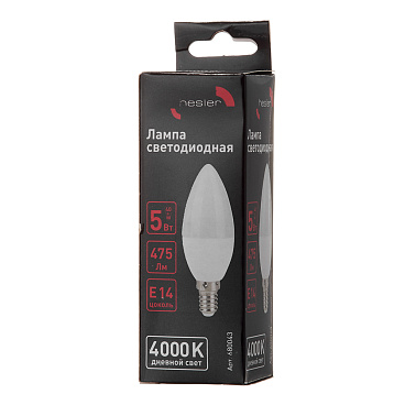 Лампа светодиодная Hesler E14  4000К 5 Вт 475 Лм 230 В свеча матовая