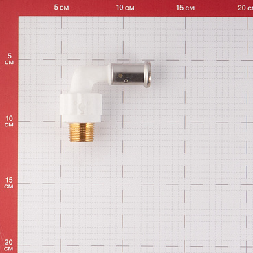 Угол Henco (5PKW-1604) 16(пресс) х 1/2 НР(ш) PVDF белый