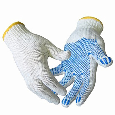 Перчатки х/б 3 нити с ПВХ покрытием серые 9 (L) (5 пар)