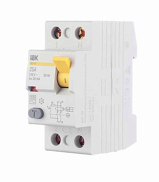 УЗО IEK Karat ВД1-63 25А 1P+N тип AC 30 мА 4,5 кА (MDV10-2-025-030)