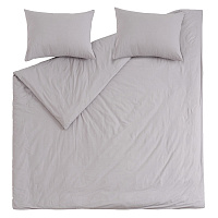 Комплект постельного белья Евро перкаль Василиса Idea светло-серый без простыни