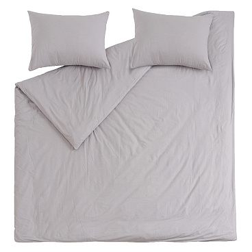 Комплект постельного белья Евро перкаль Василиса Idea светло-серый без простыни